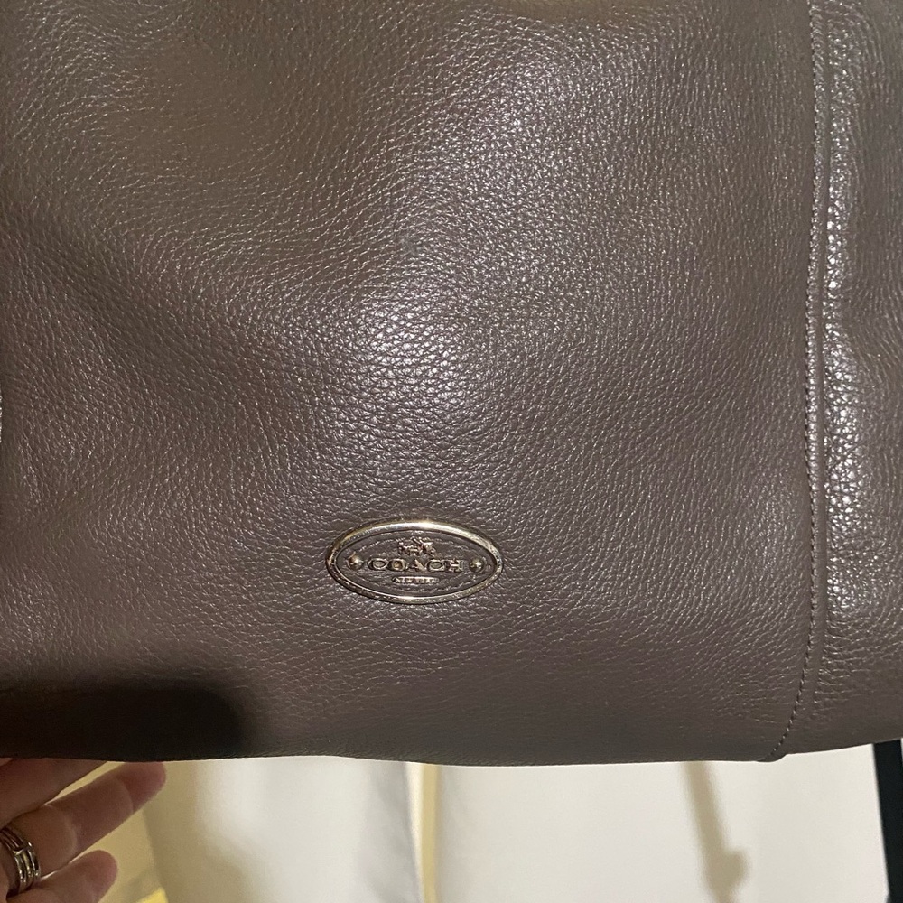 Coach Convertible Parker Brown/Grey Leather Hobo - Picture 4 of 13